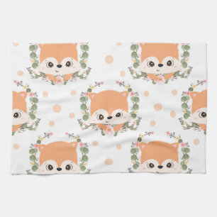 Hedgehog And Flower Tattoo Kitchen Towel