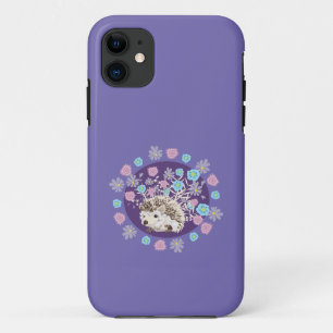 Hedgehog and Flowers iPhone 11 Case