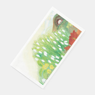 Hedgehog and Snowdrops Illustration Paper Guest Towels
