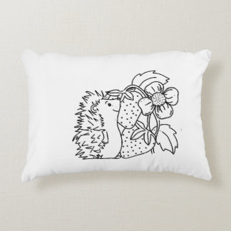 Hedgehog and Strawberries Accent Pillow