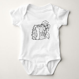 Hedgehog and Strawberries Baby Bodysuit