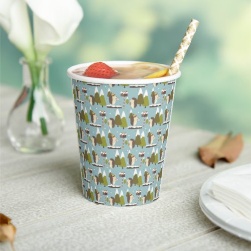 Hedgehog and White Christmas    Paper Cups