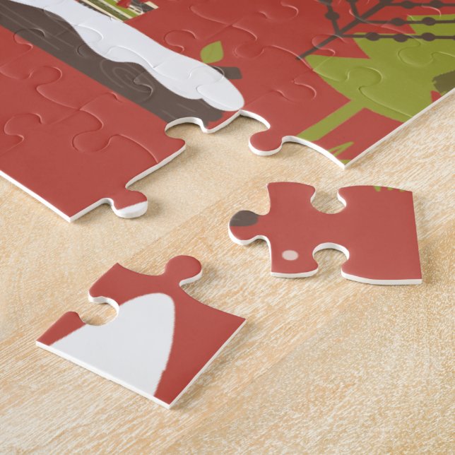 Hedgehog and Winter Bear Christmas   Jigsaw Puzzle (Side)