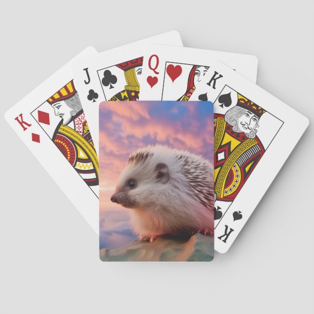 Hedgehog Animal Nature Majestic Wild Poker Cards (Back)