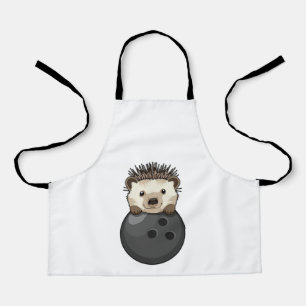Hedgehog at Bowling with Bowling ball Apron