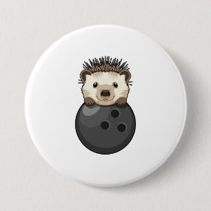 Hedgehog at Bowling with Bowling ball Button
