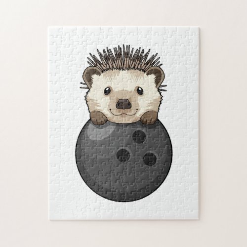 Hedgehog at Bowling with Bowling ball Jigsaw Puzzle