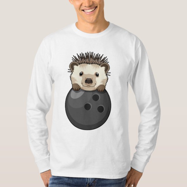 Hedgehog at Bowling with Bowling ball T-Shirt (Front)