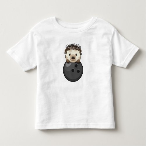 Hedgehog at Bowling with Bowling ball Toddler T_shirt