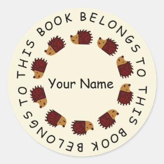 Hedgehog Back To School Sticker! Classic Round Sticker