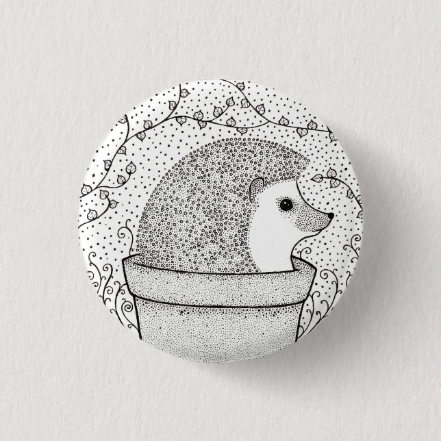 Hedgehog Badge Pinback Button (Front)