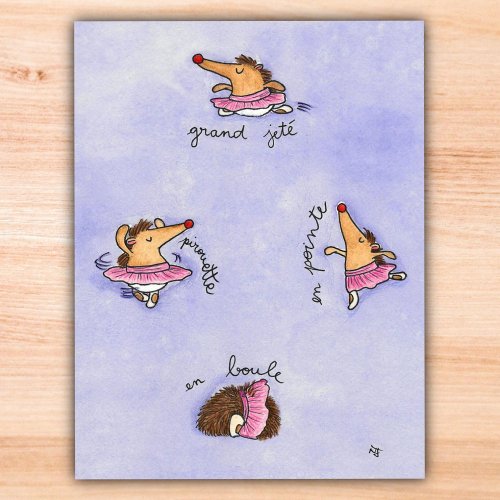 HEDGEHOG BALLET postcard by Nicole Janes