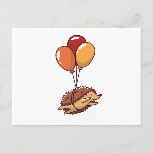 hedgehog balloons postcard (Front)