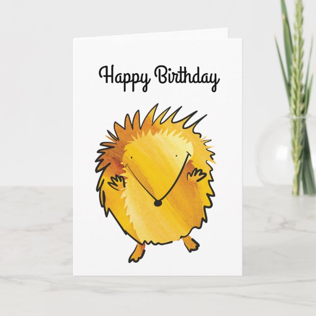 Hedgehog birthday card (Front)