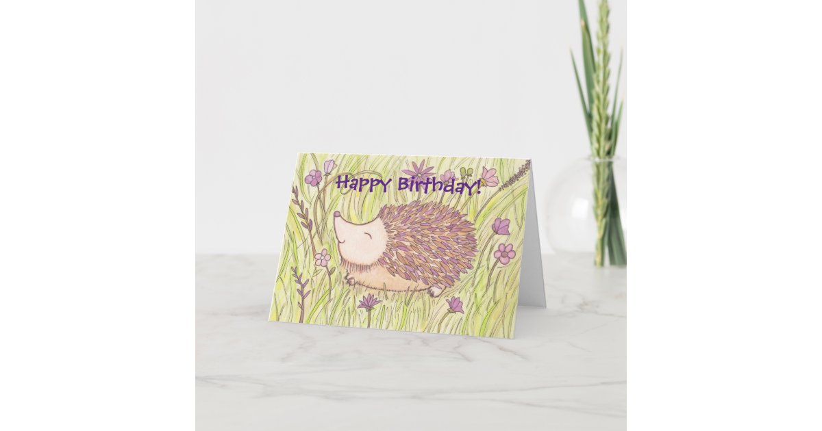 Birthday Card Thank You Card Hedgehog Greeting Card Greeting Card Card Blank Inside Hedgehog Card Rodent Card Animal Card