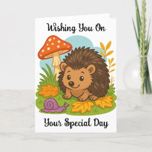 Hedgehog Birthday Greeting Card