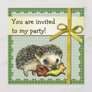 Hedgehog birthday invitation