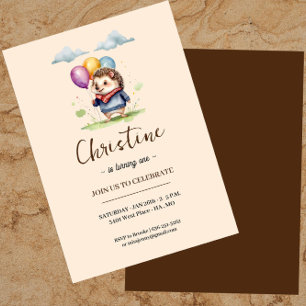 Hedgehog Birthday Invitation