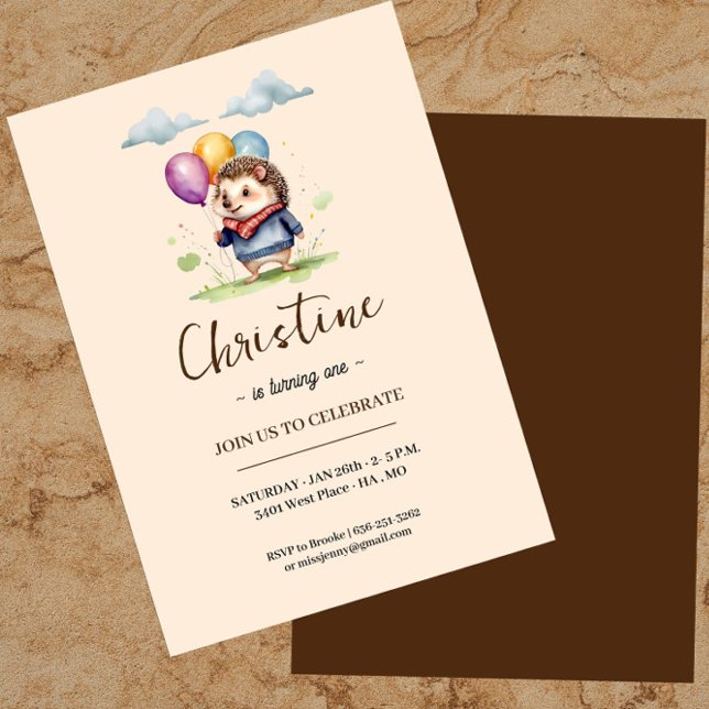 Hedgehog Birthday Invitation (Creator Uploaded)