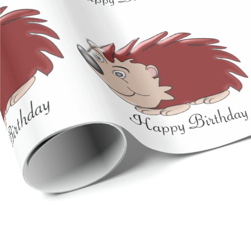 Hedgehog Birthday Wrapping Paper