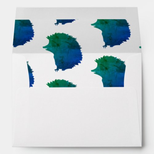 Hedgehog bluegreen envelope