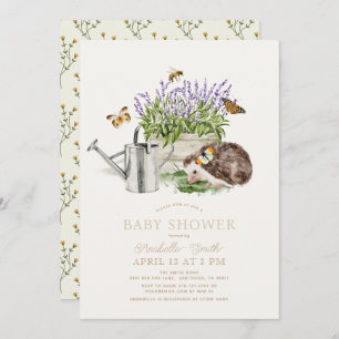 Hedgehog Butterfly Bee Garden Baby Shower Invitation