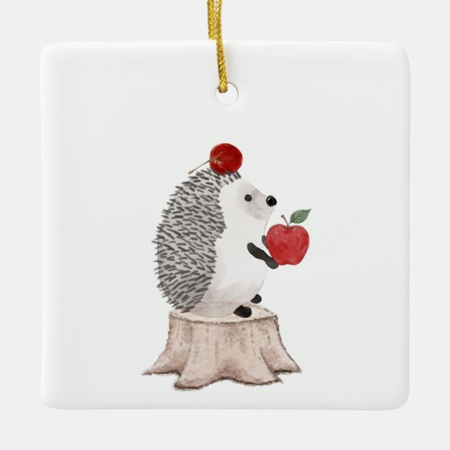 Hedgehog Ceramic Ornament (Front)