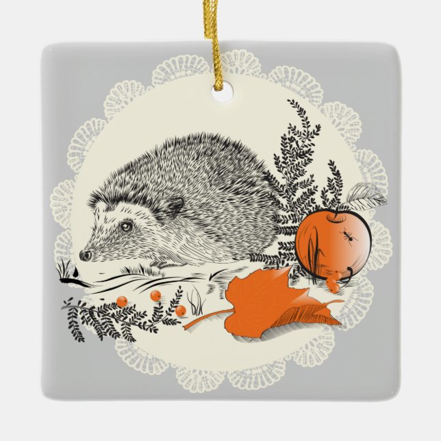 Hedgehog Ceramic Ornament (Front)