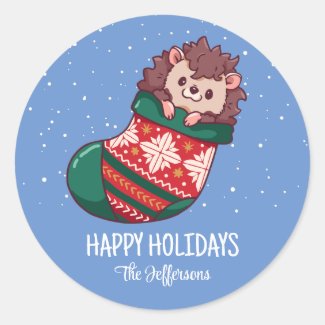 Hedgehog Christmas Animal Snowy Winter Holiday