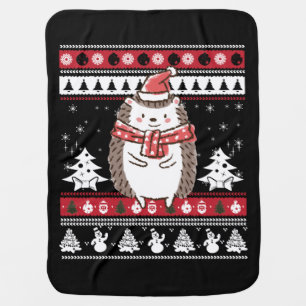 Hedgehog Christmas Baby Blanket