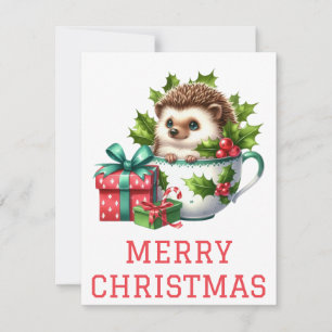 Hedgehog Christmas Card