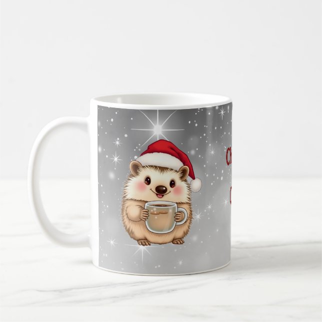 Hedgehog Christmas Coffee  Mug (Left)
