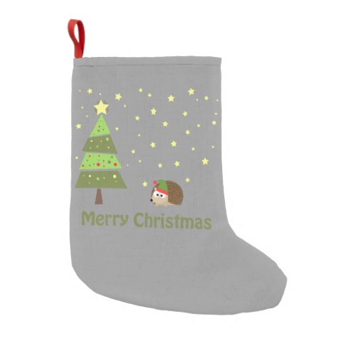 Hedgehog Christmas Scene Small Christmas Stocking