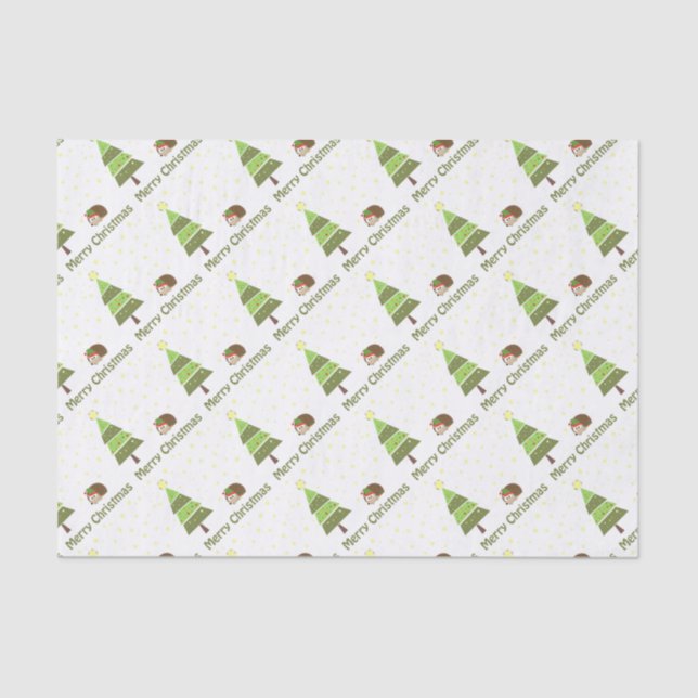 Hedgehog Christmas Scene Tissue Paper (Front)