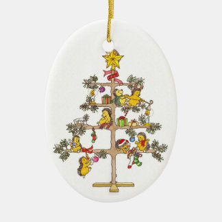 Hedgehog Christmas tree Ceramic Ornament