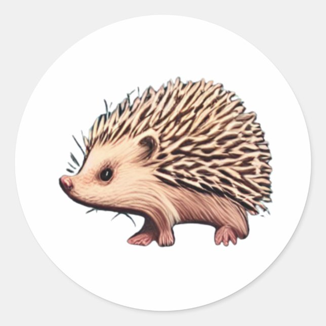 Hedgehog Classic Round Sticker (Front)