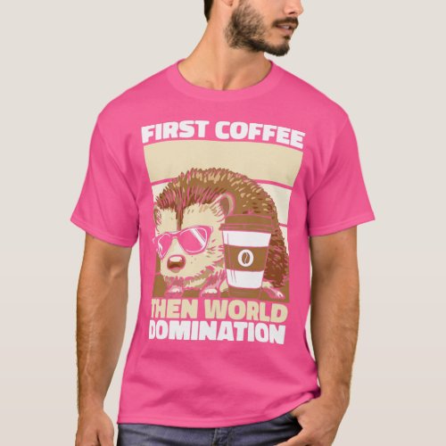 Hedgehog Coffee Sunglasses  T_Shirt