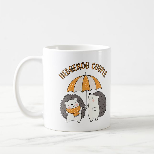 Hedgehog couple  coffee mug (Left)
