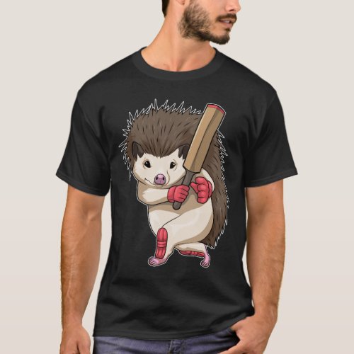 Hedgehog Cricket Cricket bat T_Shirt