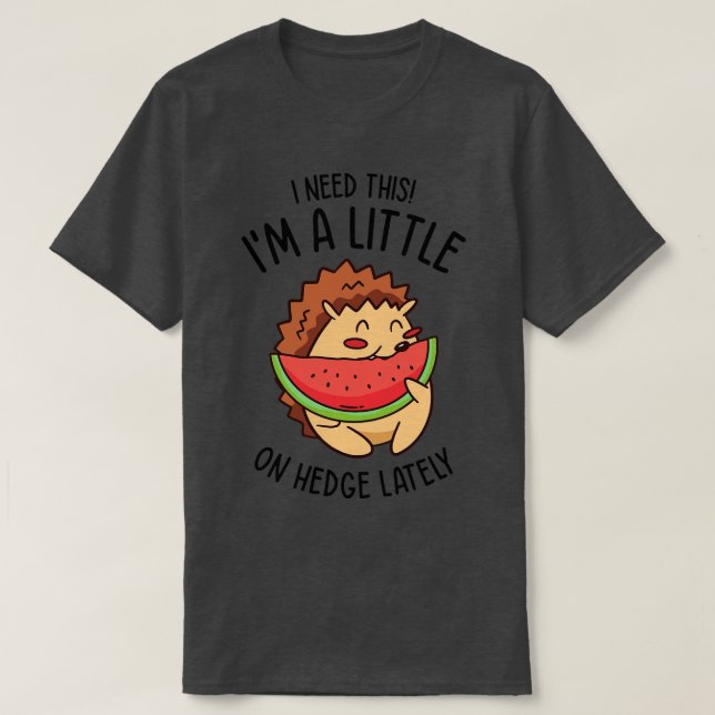 Hedgehog Cute Animal Watermelon Fruit Pet Food  T-Shirt (Design Front)