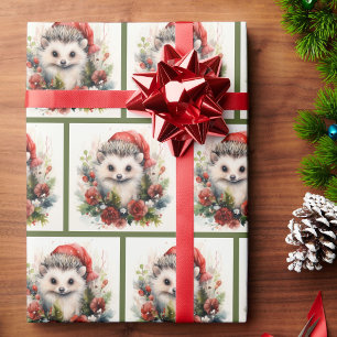 Hedgehog Cute Baby Woodland Animal Christmas Wrapping Paper