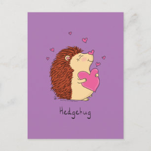 Hedgehog Cute Kids Valentine's Day Hugs Postcard