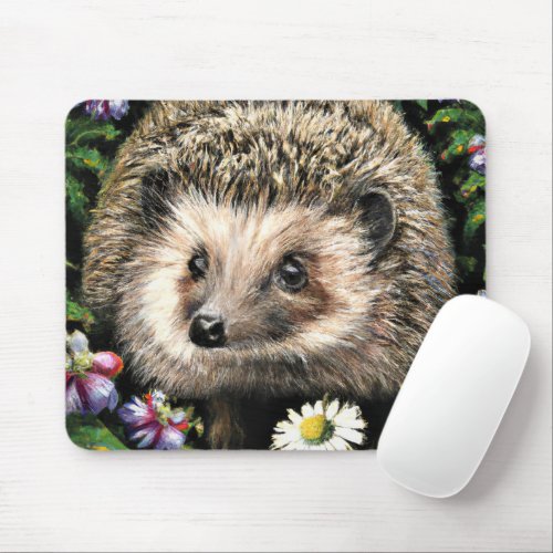 Hedgehog  Cute Pet Hedge_Hog Art Print Funny Mouse Pad