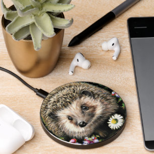 Hedgehog   Cute Pet Hedge-Hog Art Print Funny Wireless Charger