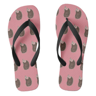 Hedgehog cute Pink SIRAdesign Flip Flops