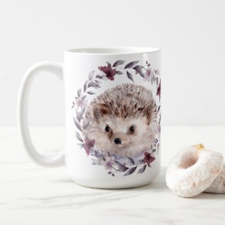 Hedgehog Cute Wildlife Watercolor Ilustration Art 