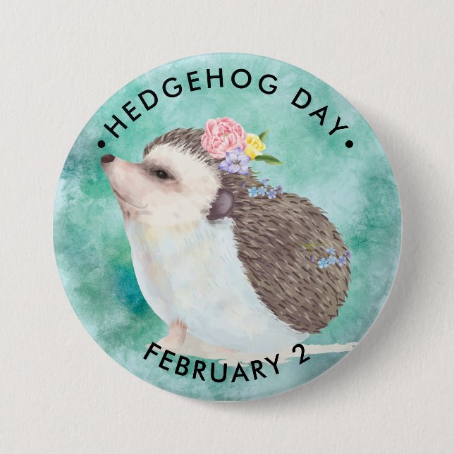 Hedgehog Day Button (Front)