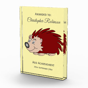 Hedgehog Design Acrylic Award