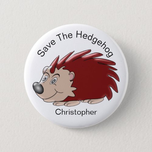 Hedgehog Design Button