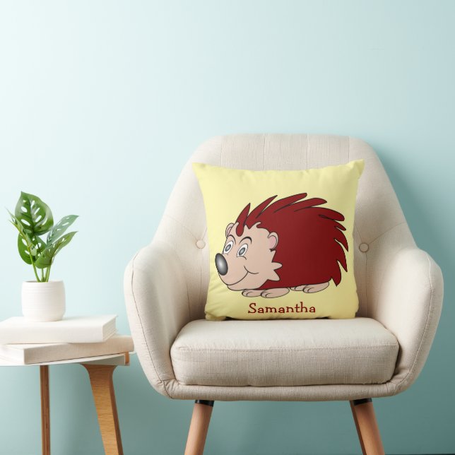 Hedgehog Design Personalised Throw Pillow (Chair)